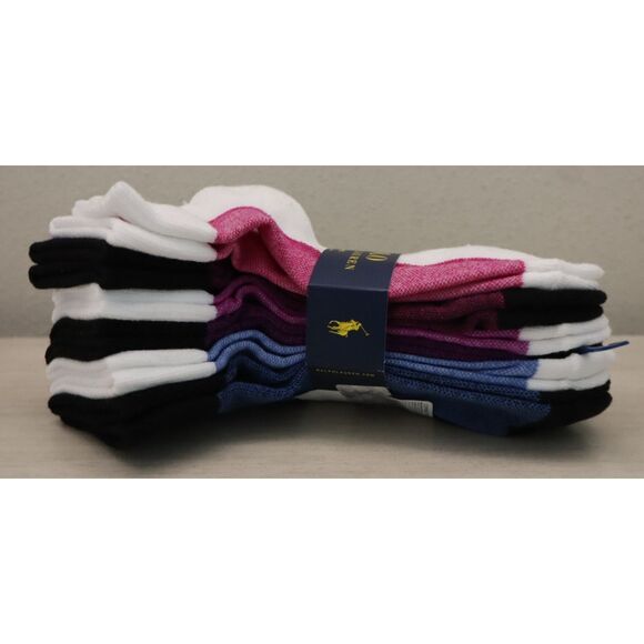 Polo Ralph Lauren Women's Assorted Color Size 9-11 Low Cut Mesh Socks 6 Pack - Picture 5 of 12